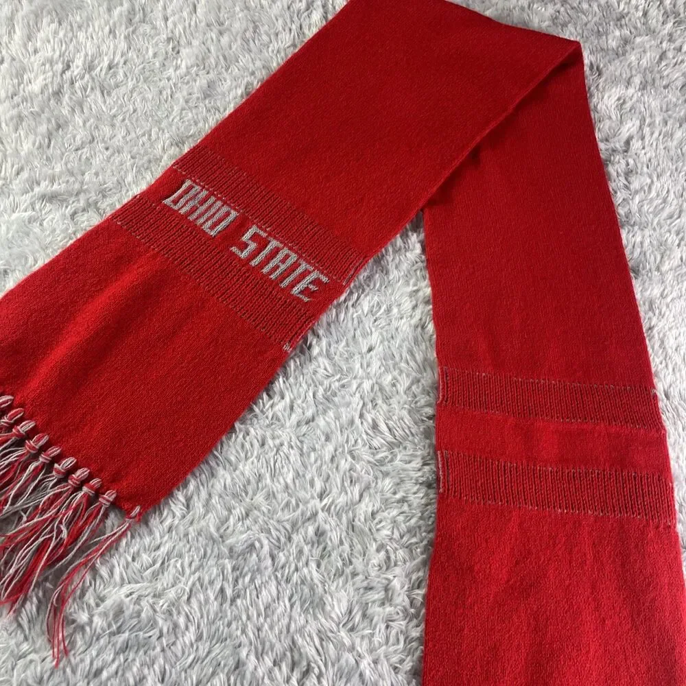 Ohio State Buckeyes Scarf Red Gray One Size OSU Winter Fall Supporter SGA